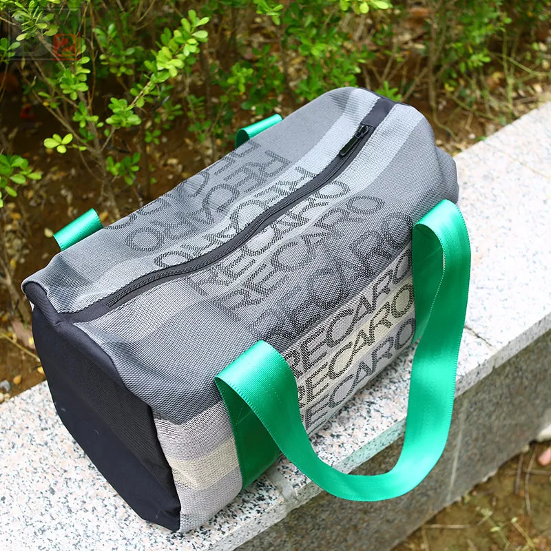 Recaro Duffle Bag - Gradient Grey with Green Strap