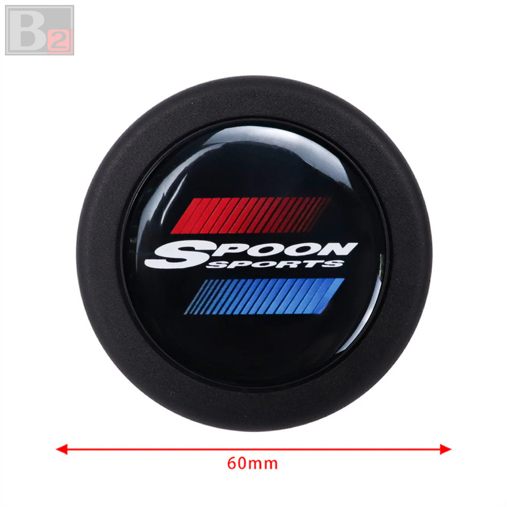 Spoon Horn Button - Black Red Blue