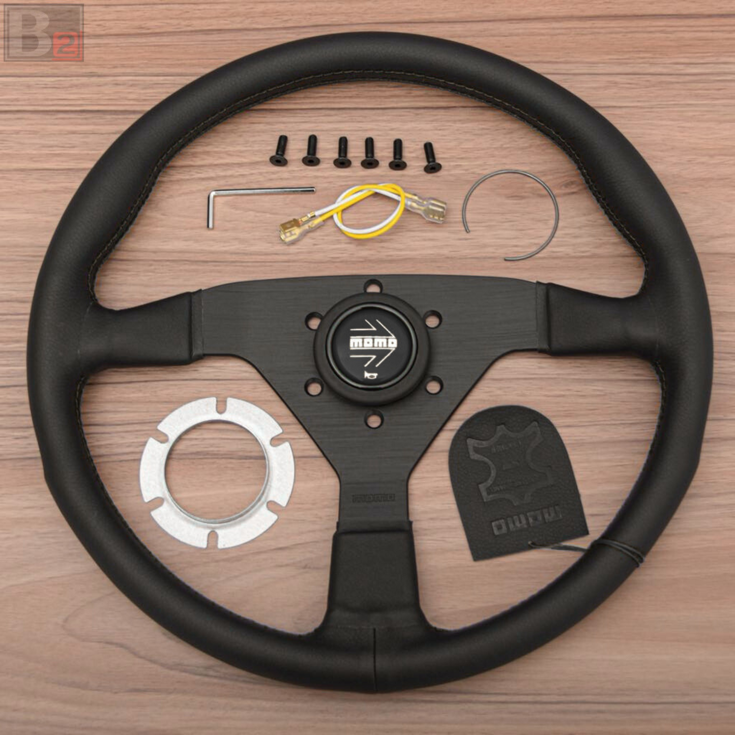 Momo MonteCarlo 350mm Steering Wheel With Yellow Stitching