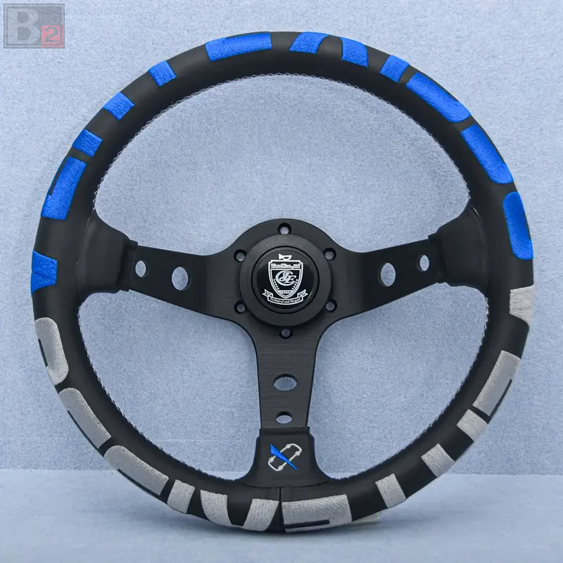 Vertex 1996 JDM Leather Steering Wheel Blue 330mm