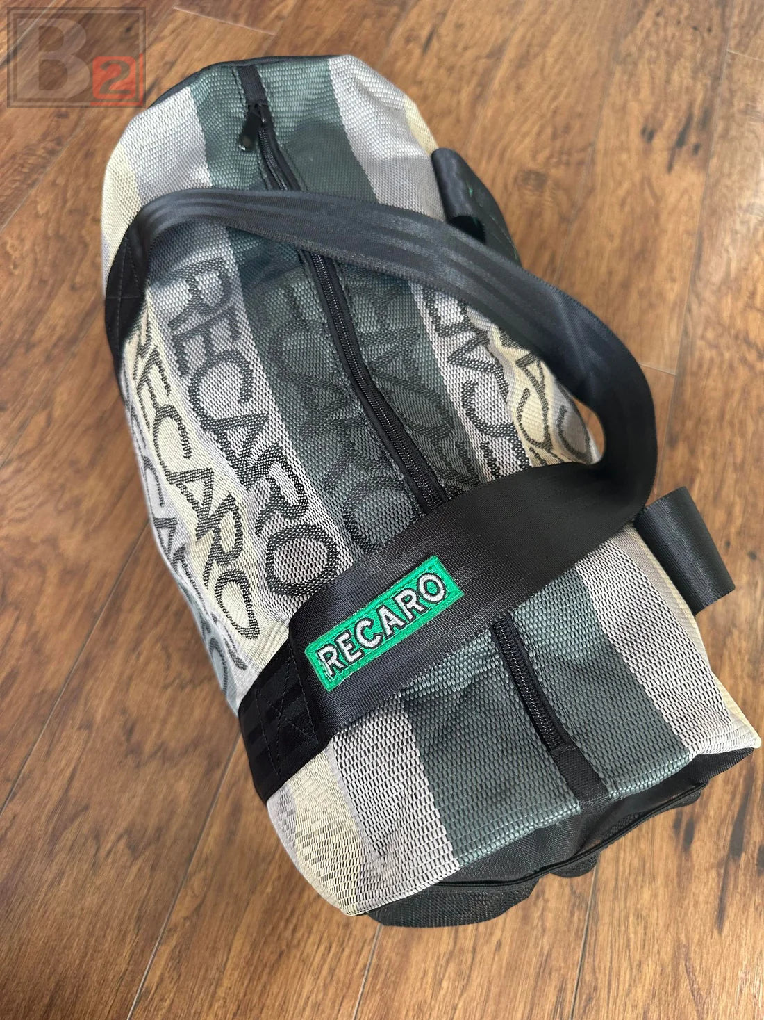 Recaro Duffle Bag - Gradient Grey with Black and Green Strap