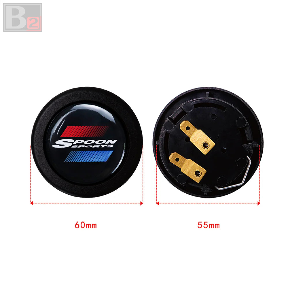 Spoon Horn Button - Black Red Blue