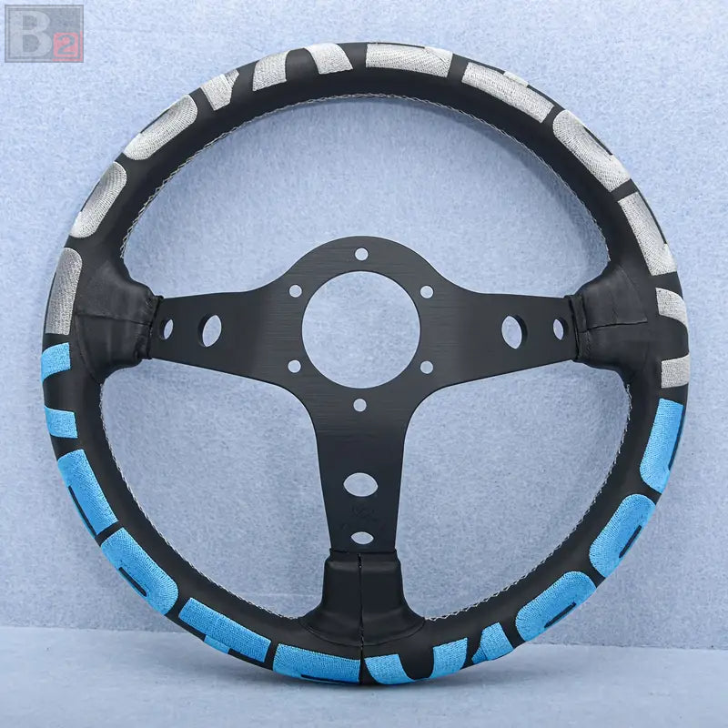 Vertex 1996 JDM Leather Steering Wheel Light Blue 330mm
