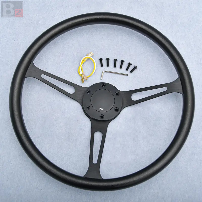 Classic 380mm Steering Wheel with Black Finish