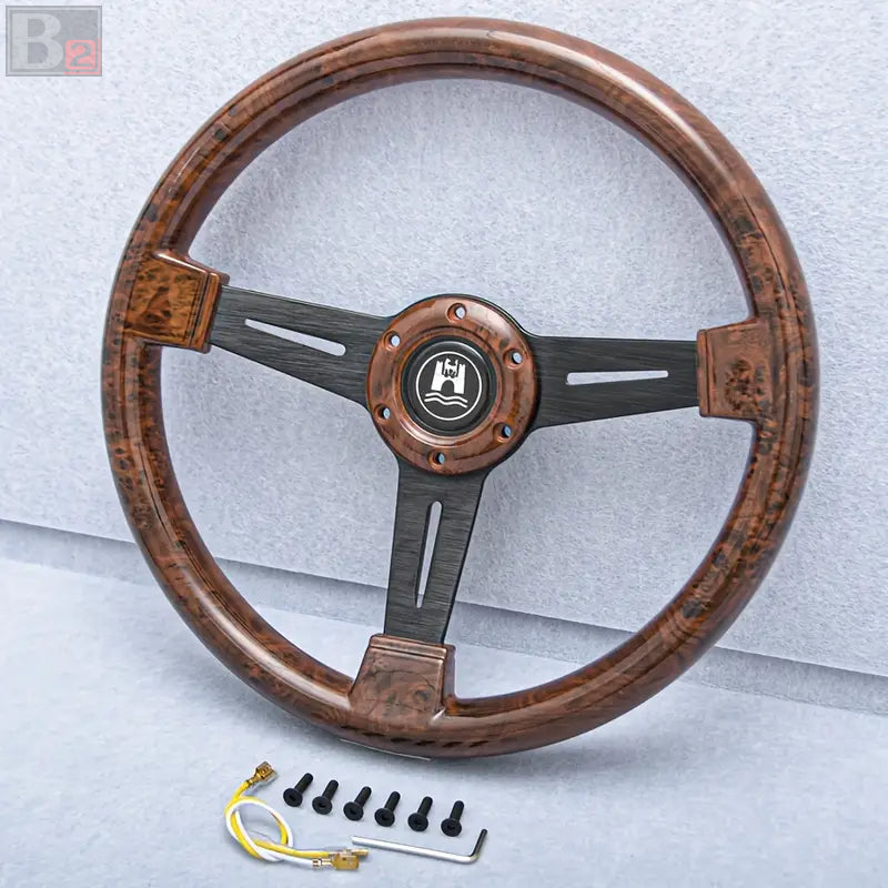 Wolfsburg 350mm Steering Wheel with Black Finish