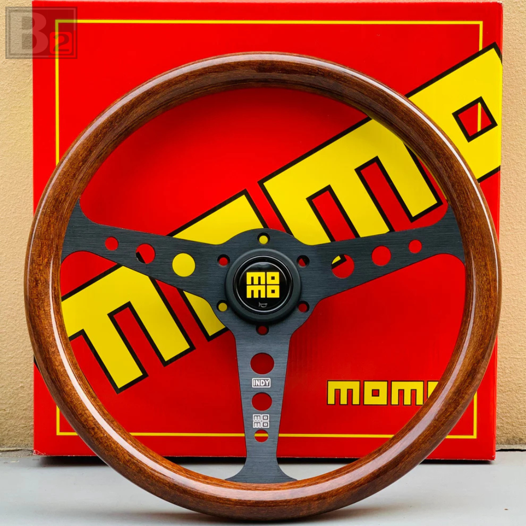 Momo Heritage Indy Black 350mm Steering Wheel – Box 2 Motorsport Momo Heritage Indy Black 350mm Steering Wheel – Box 2 Motorsport