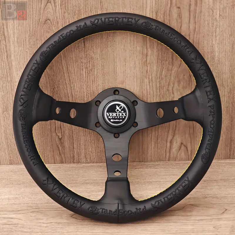 Vertex King Leather Steering Wheel Black 330mm
