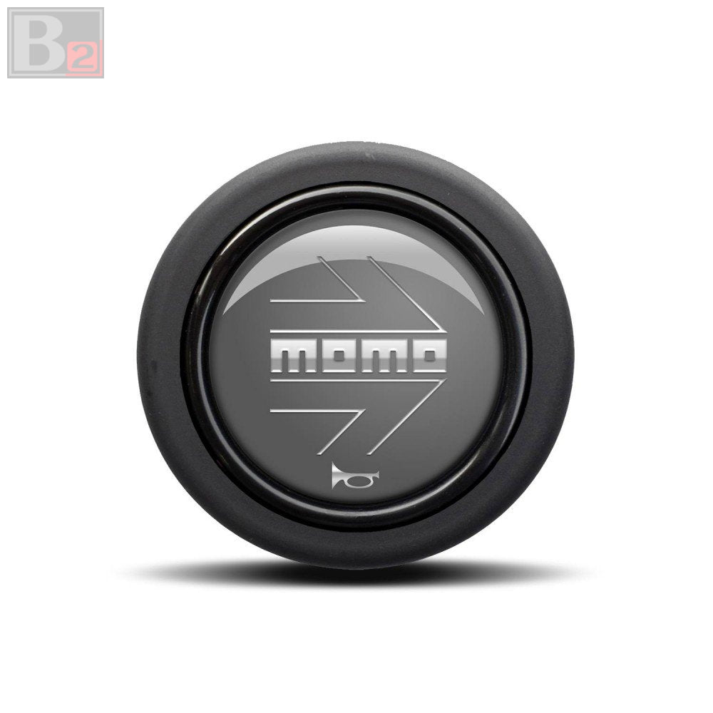 Momo Horn Button - Chrome Arrow Over Gun-Metal