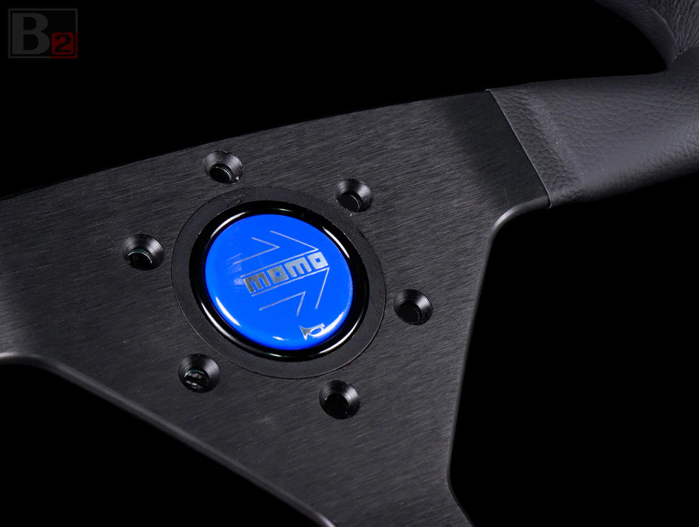 Momo Horn Button - Chrome Arrow Over Blue