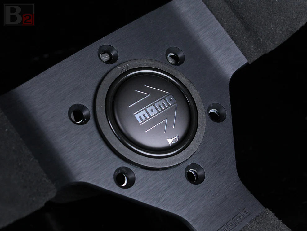 Momo Horn Button - Chrome Arrow Over Black