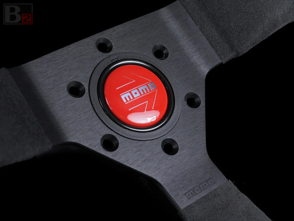 Momo Horn Button - Chrome Arrow Over Red