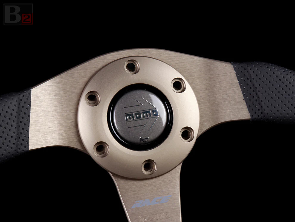 Momo Horn Button - Chrome Arrow Over Gun-Metal