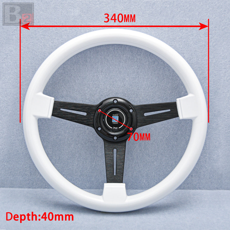 NARDI Classic 340mm Steering Wheel With White Finish