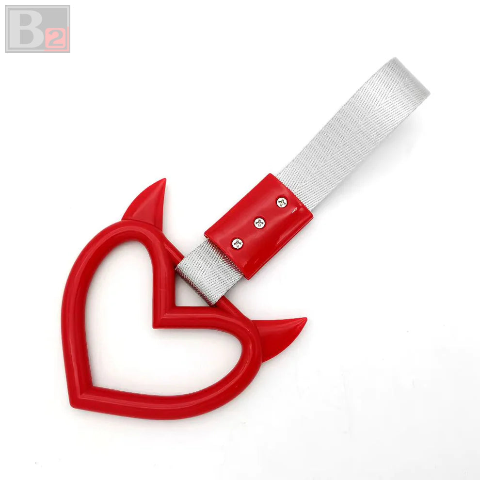 Tsurikawa Train Handle (Heart With Horns, White Strap)