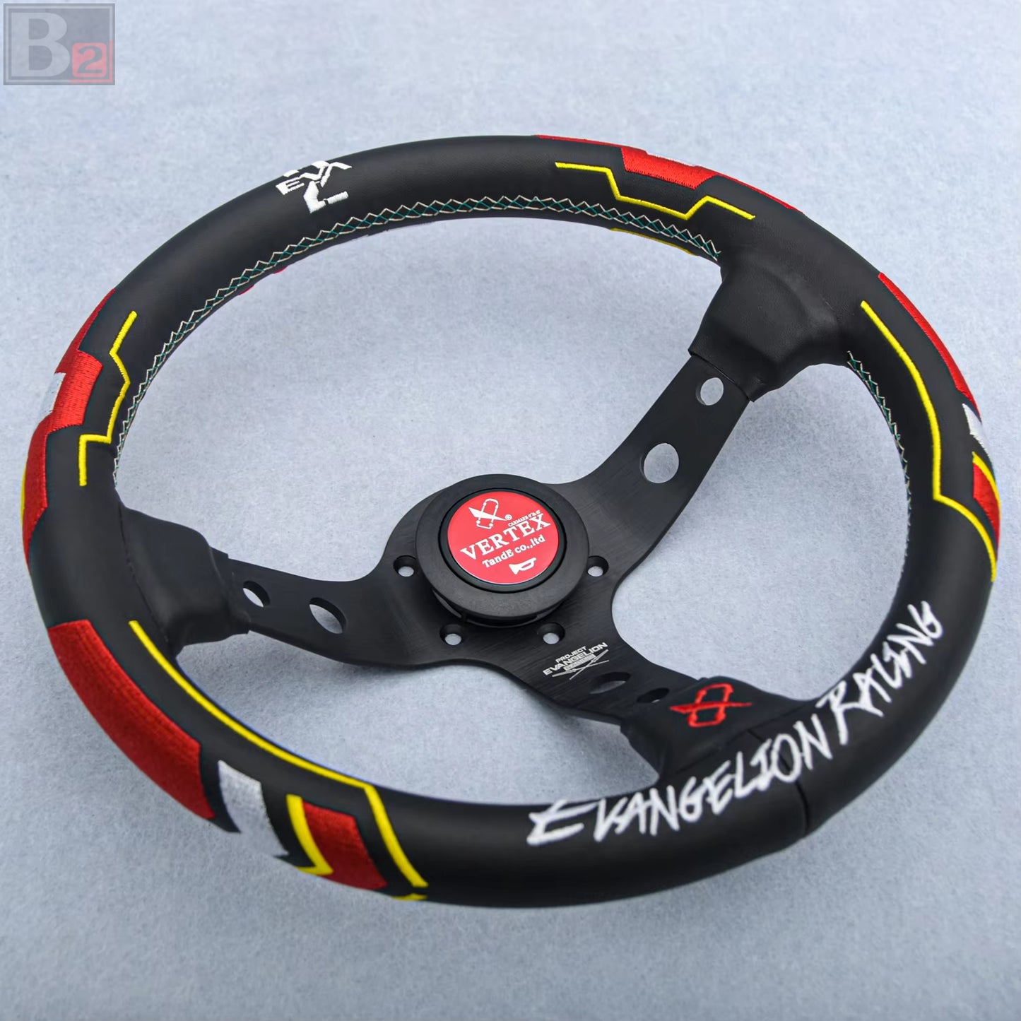 Vertex x Evangelion EVA Leather Steering Wheel 330mm (Red)