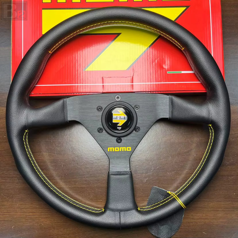 Momo MonteCarlo 350mm Steering Wheel With Yellow Stitching