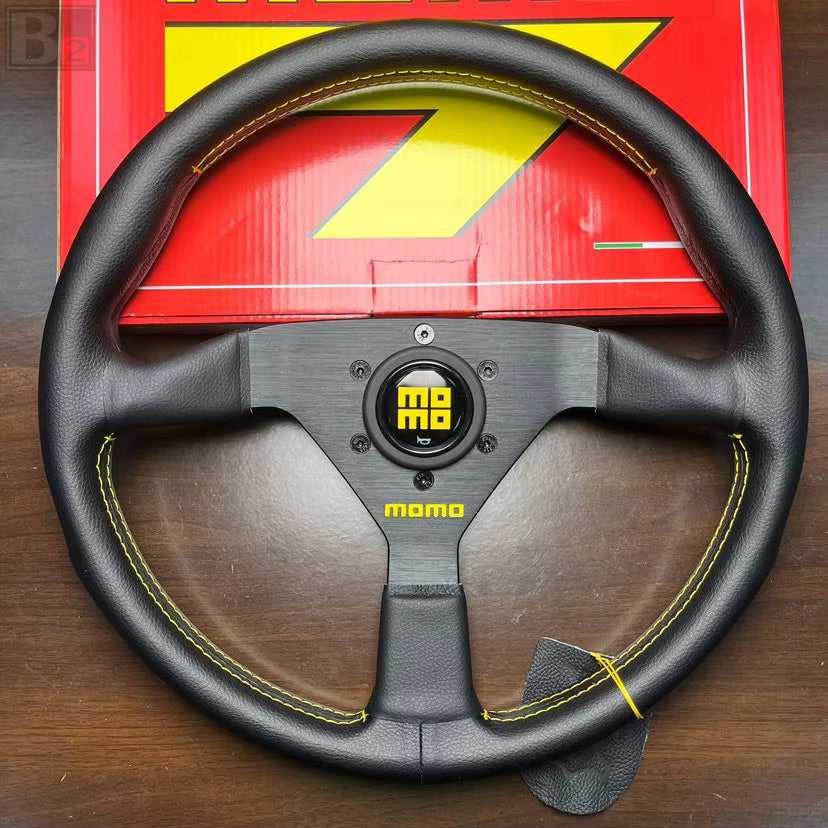 Momo MonteCarlo 350mm Steering Wheel With Yellow Stitching