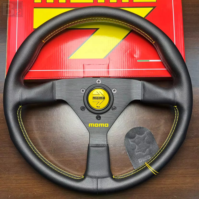 Momo MonteCarlo 350mm Steering Wheel With Yellow Stitching