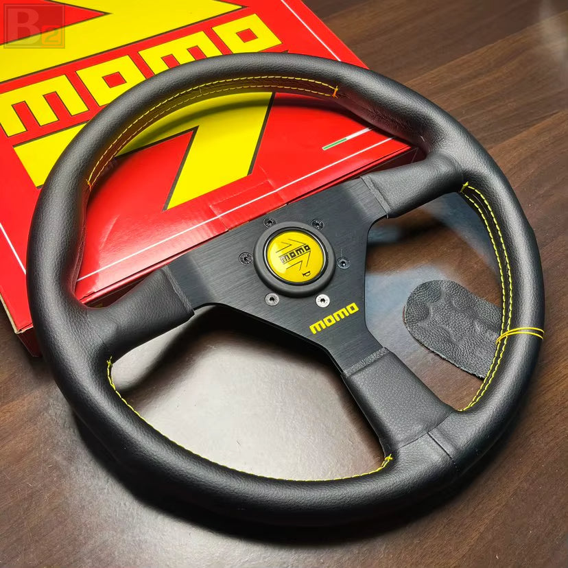 Momo MonteCarlo 350mm Steering Wheel With Yellow Stitching