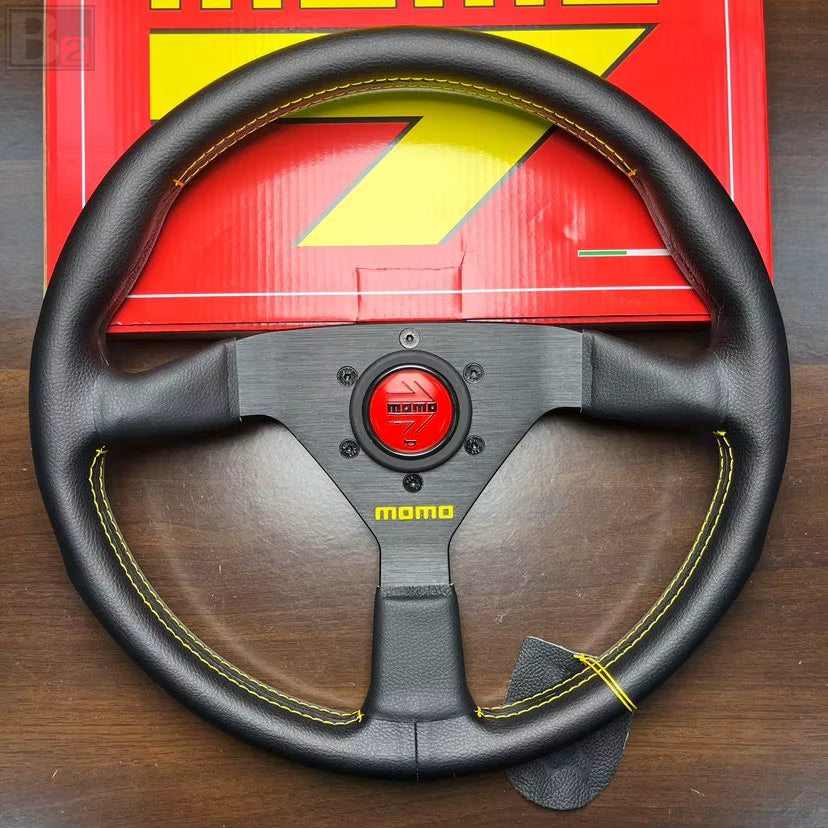 Momo MonteCarlo 350mm Steering Wheel With Yellow Stitching