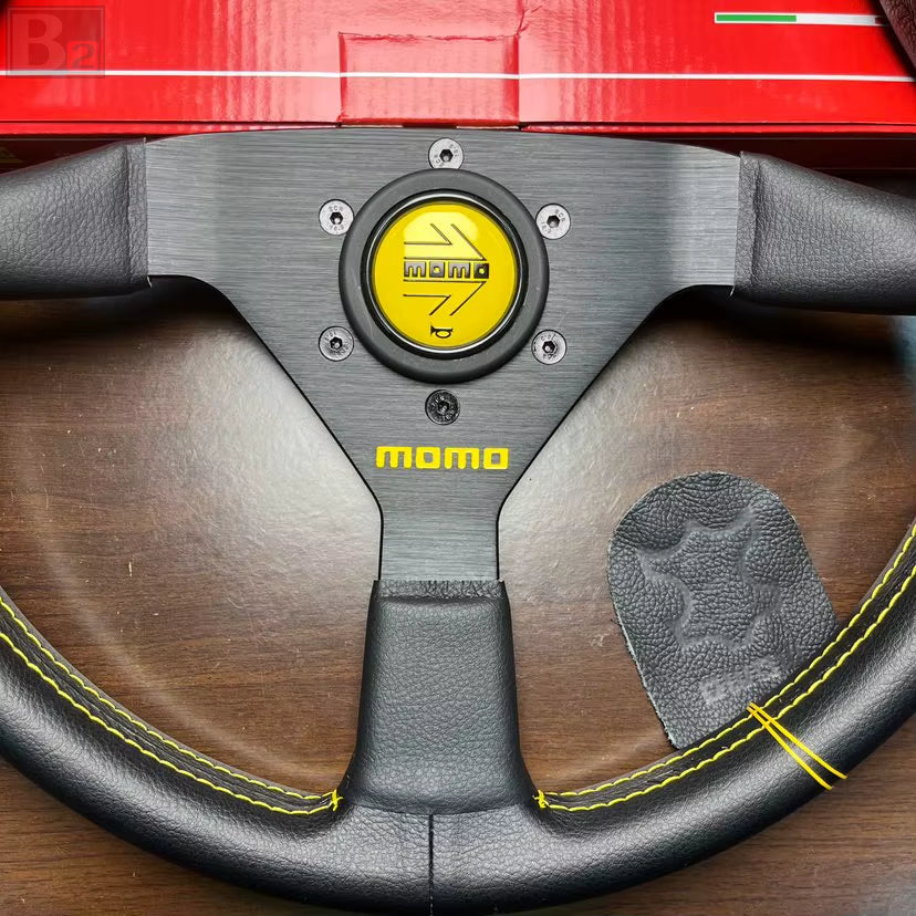 Momo MonteCarlo 350mm Steering Wheel With Yellow Stitching