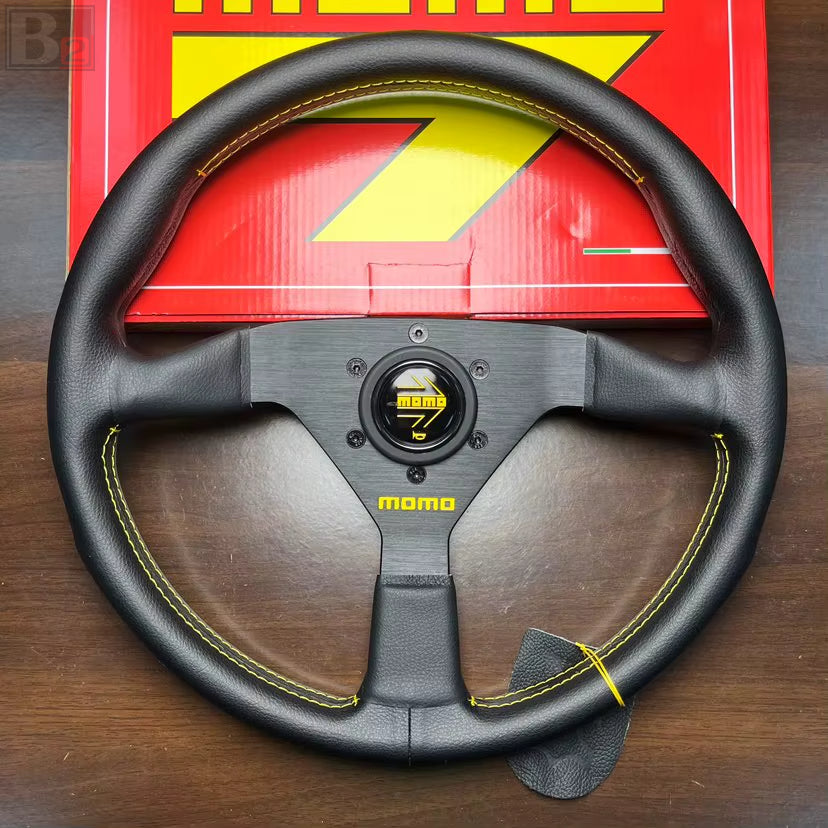 Momo MonteCarlo 350mm Steering Wheel With Yellow Stitching