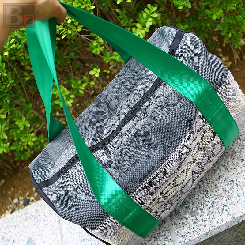 Recaro Duffle Bag - Gradient Grey with Green Strap