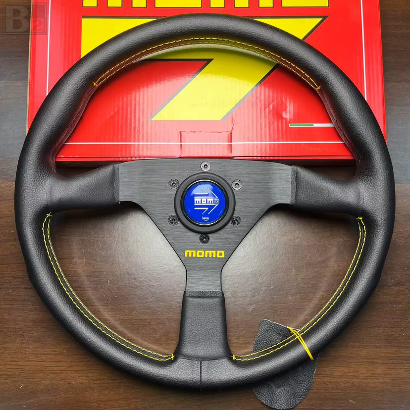 Momo MonteCarlo 350mm Steering Wheel With Yellow Stitching