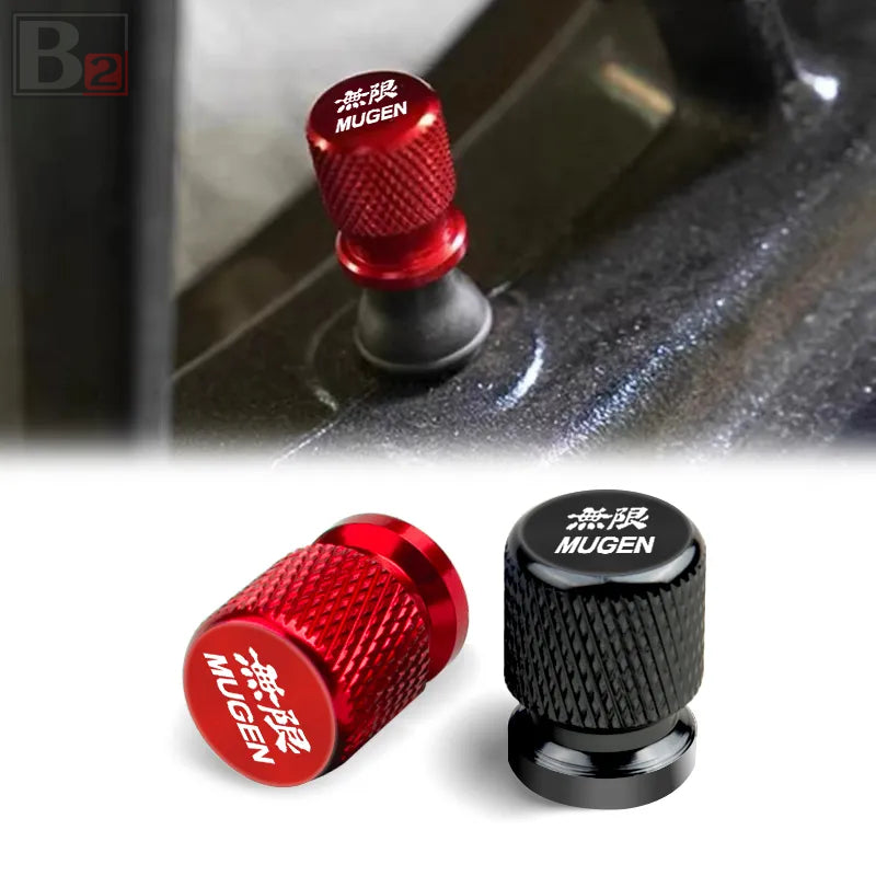 Mugen Knurled Aluminum Tire Valve Caps
