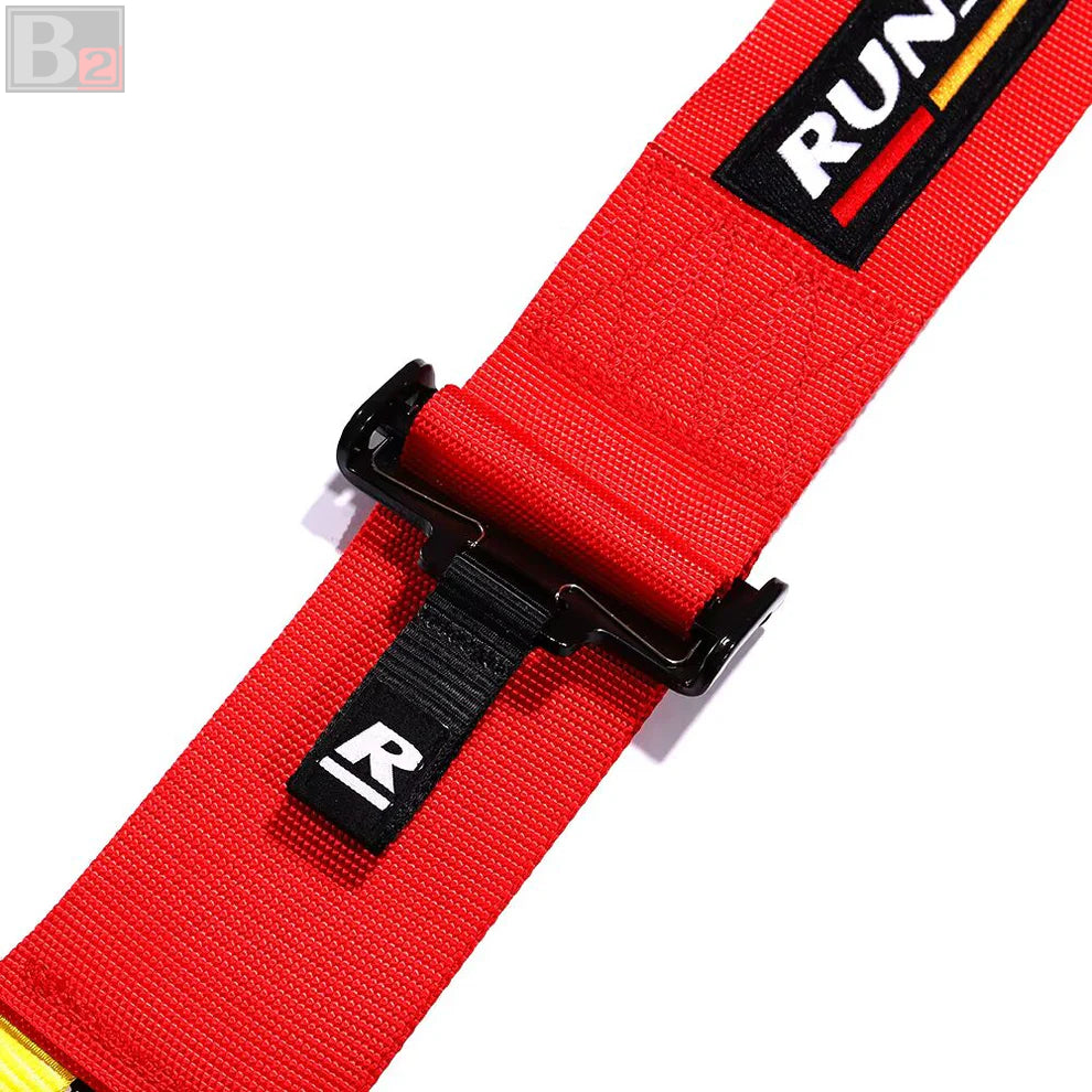 RUNSCO 4 Point 3" Racing Seat Belt Quick Release Snap-On Harness