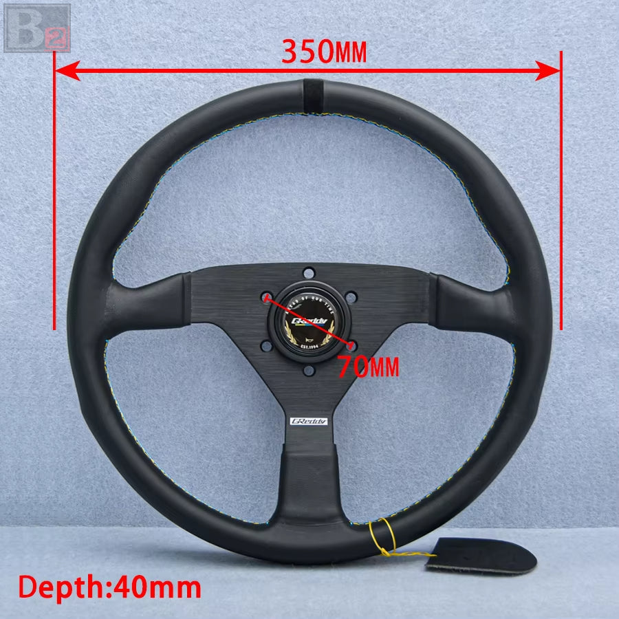 Greddy Montecarlo 350mm Leather Steering Wheel