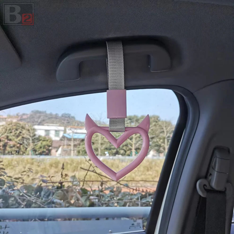 Tsurikawa Train Handle (Heart With Horns, White Strap)