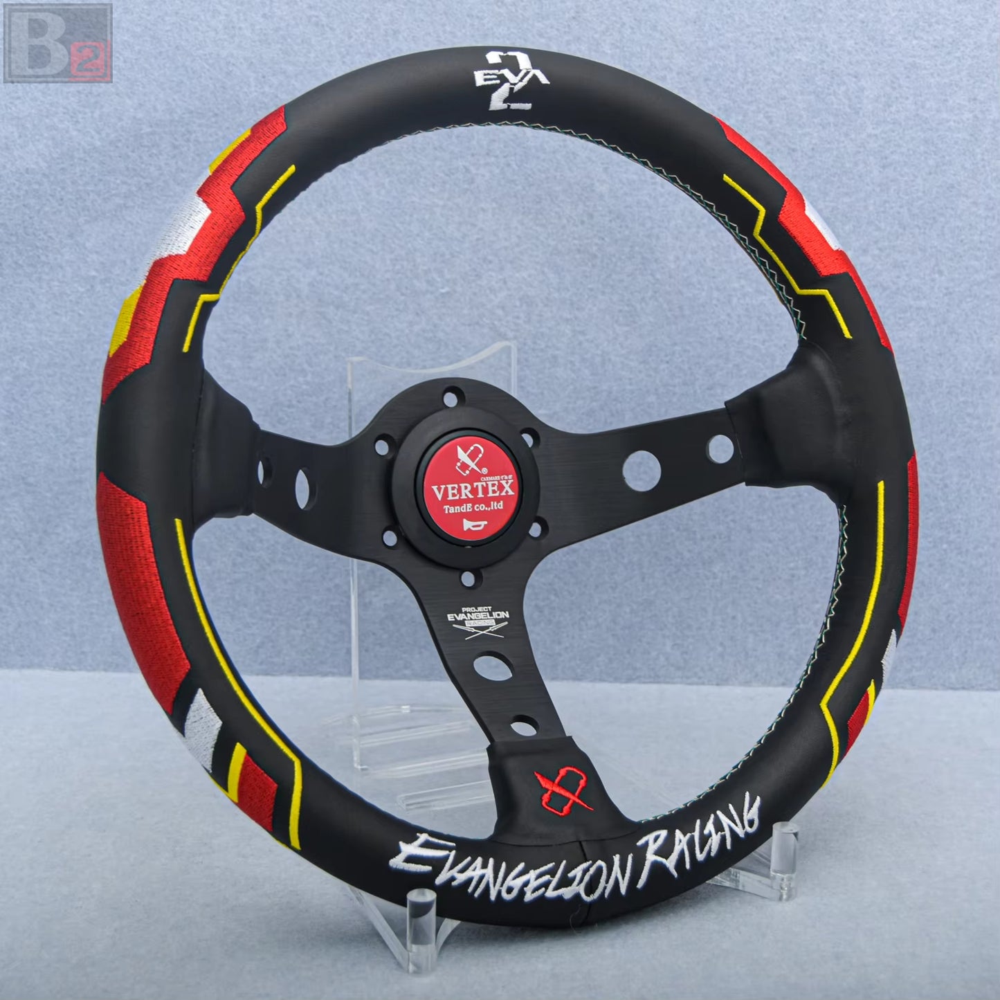Vertex x Evangelion EVA Leather Steering Wheel 330mm (Red)