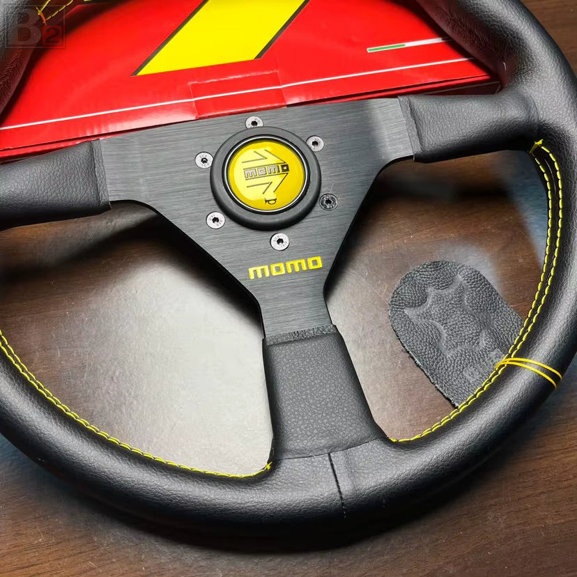 Momo MonteCarlo 350mm Steering Wheel With Yellow Stitching