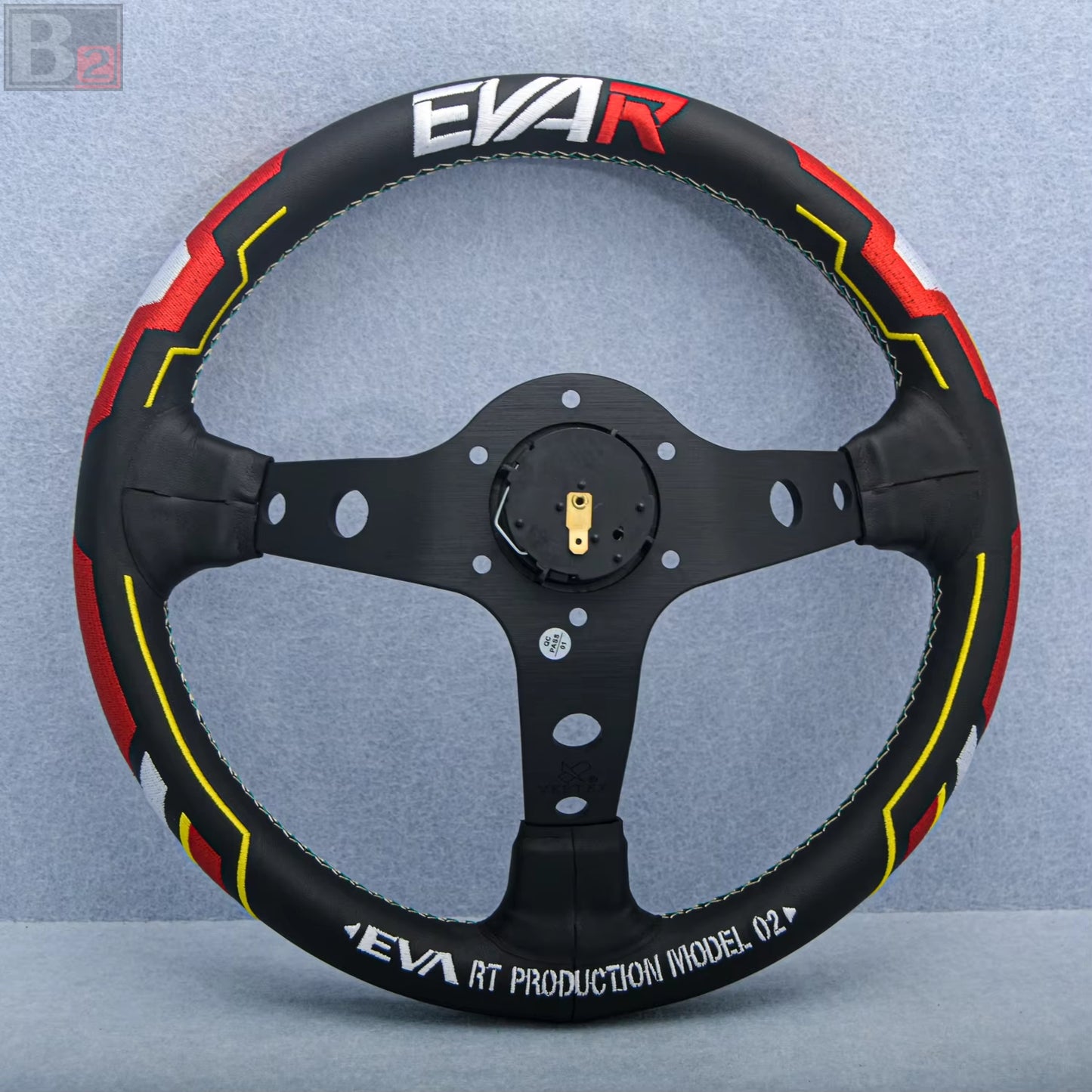 Vertex x Evangelion EVA Leather Steering Wheel 330mm (Red)