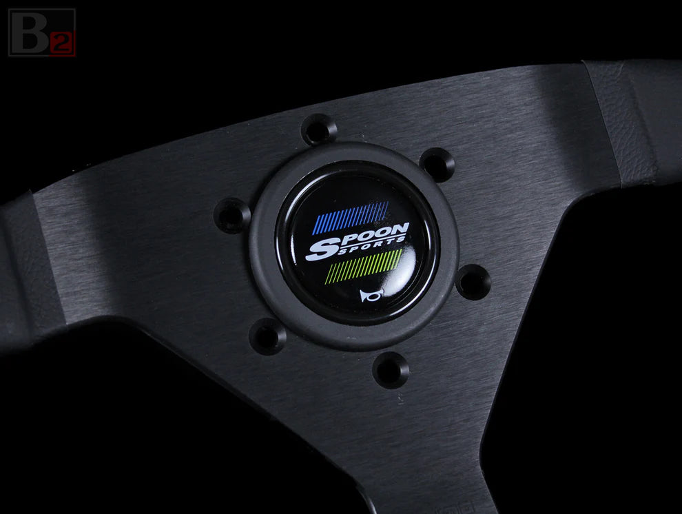 Spoon Horn Button - Black Blue Yellow