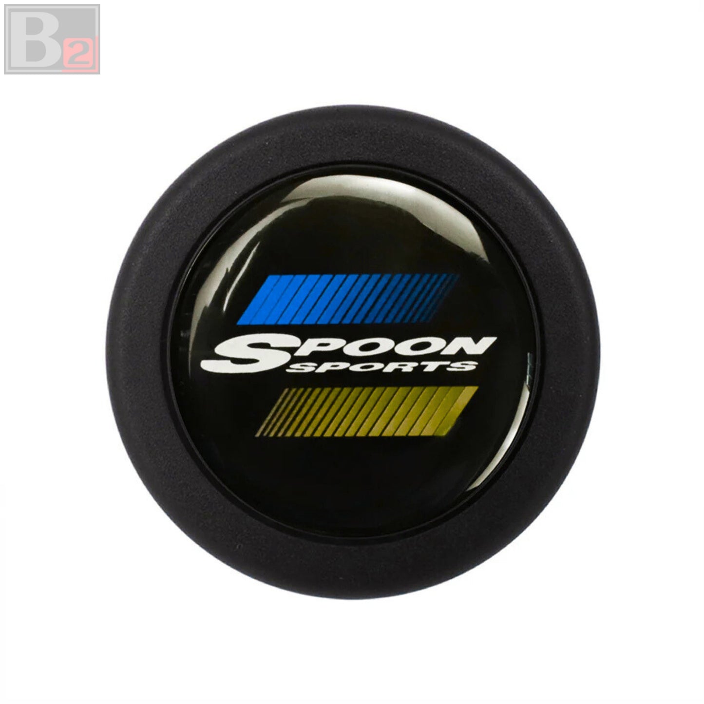 Spoon Horn Button - Black Blue Yellow