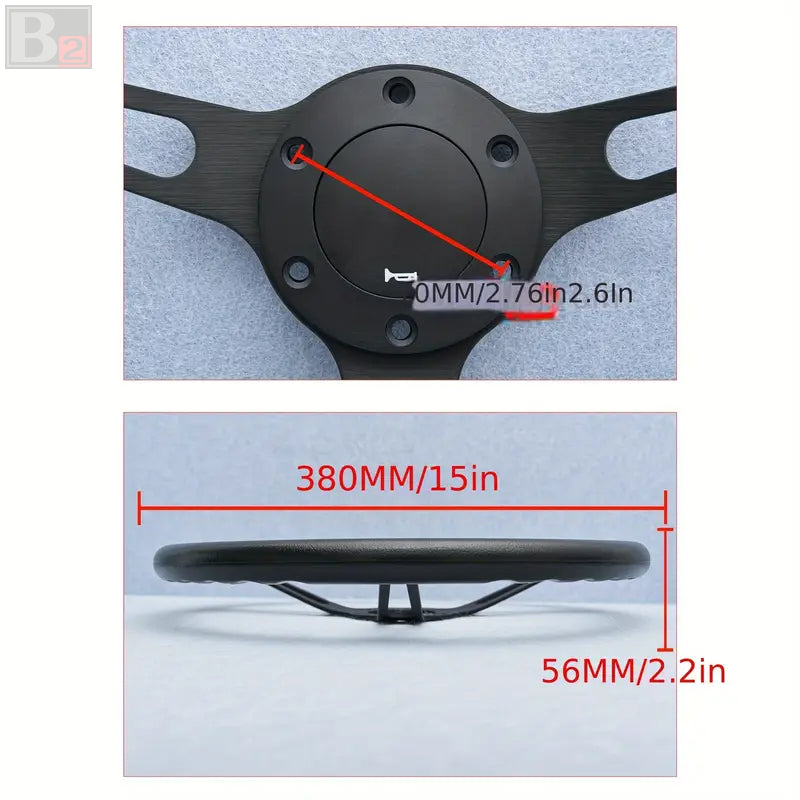 Classic 380mm Steering Wheel with Black Finish