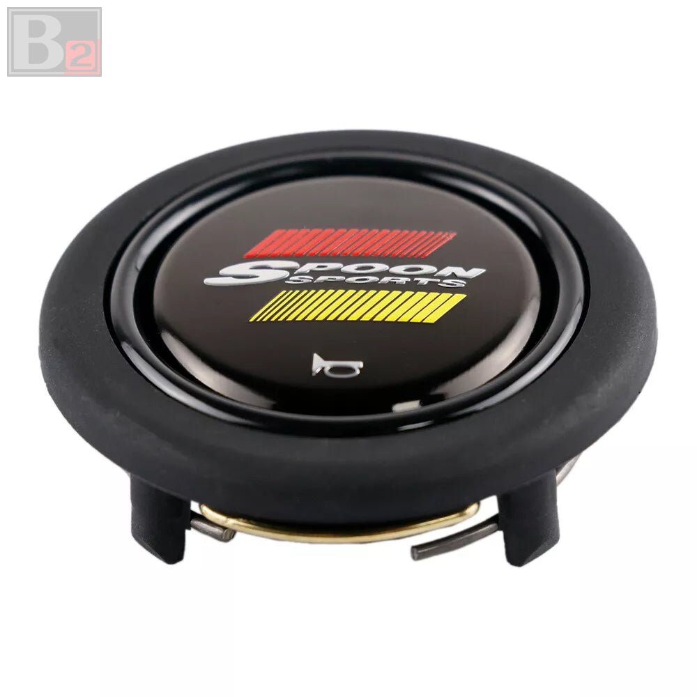 Spoon Horn Button - Black Red Yellow