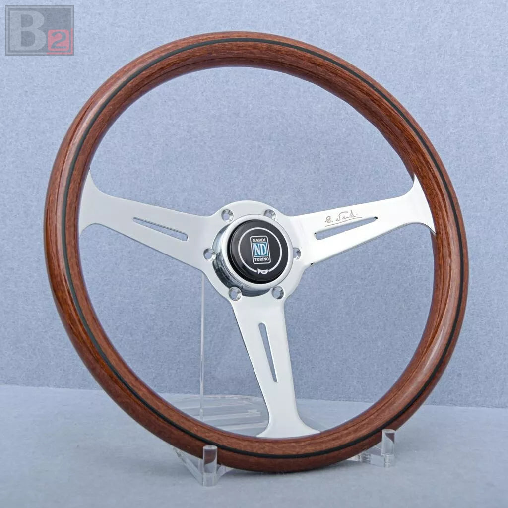Nardi Classic 360mm Steering Wheel Mahogany Wood with Chrome Finish