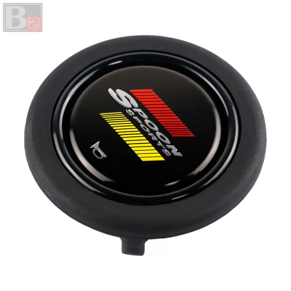 Spoon Horn Button - Black Red Yellow