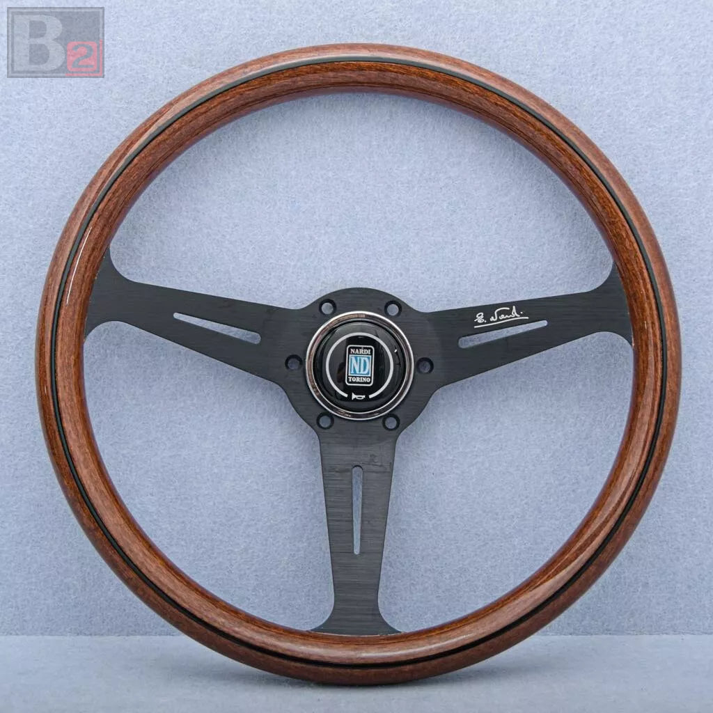 Nardi Classic 360mm Steering Wheel Mahogany Wood With Black Finish