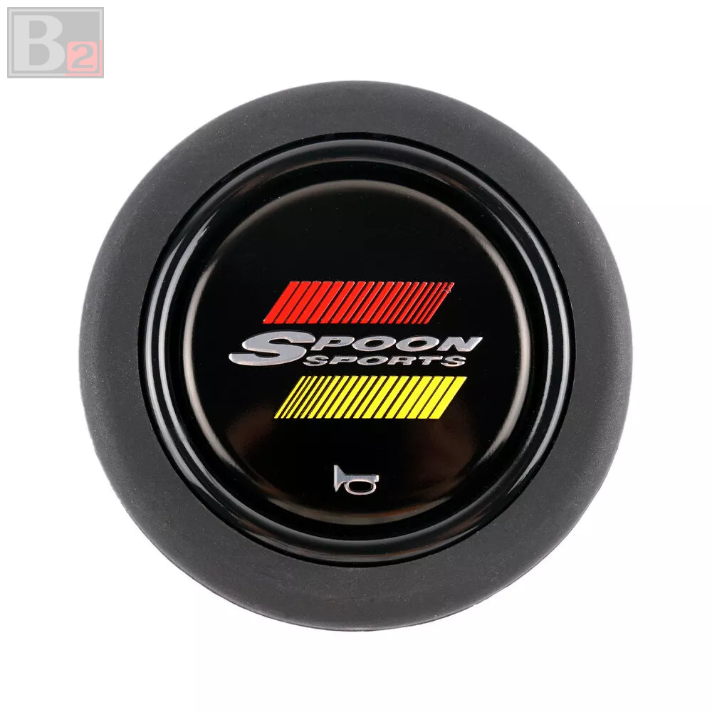 Spoon Horn Button - Black Red Yellow