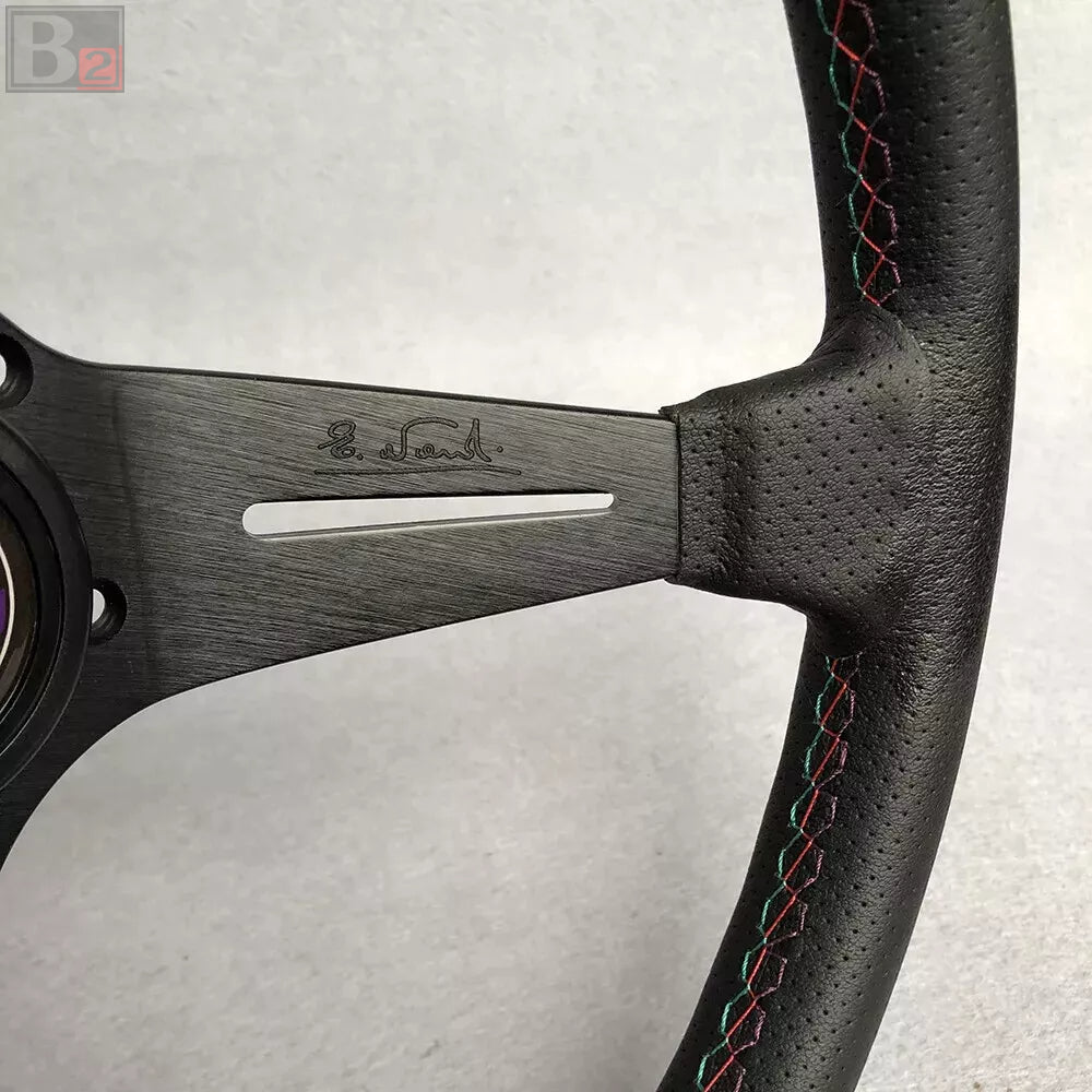 HKS Perforated Leather Deep Dish 14 Inch Steering Wheel