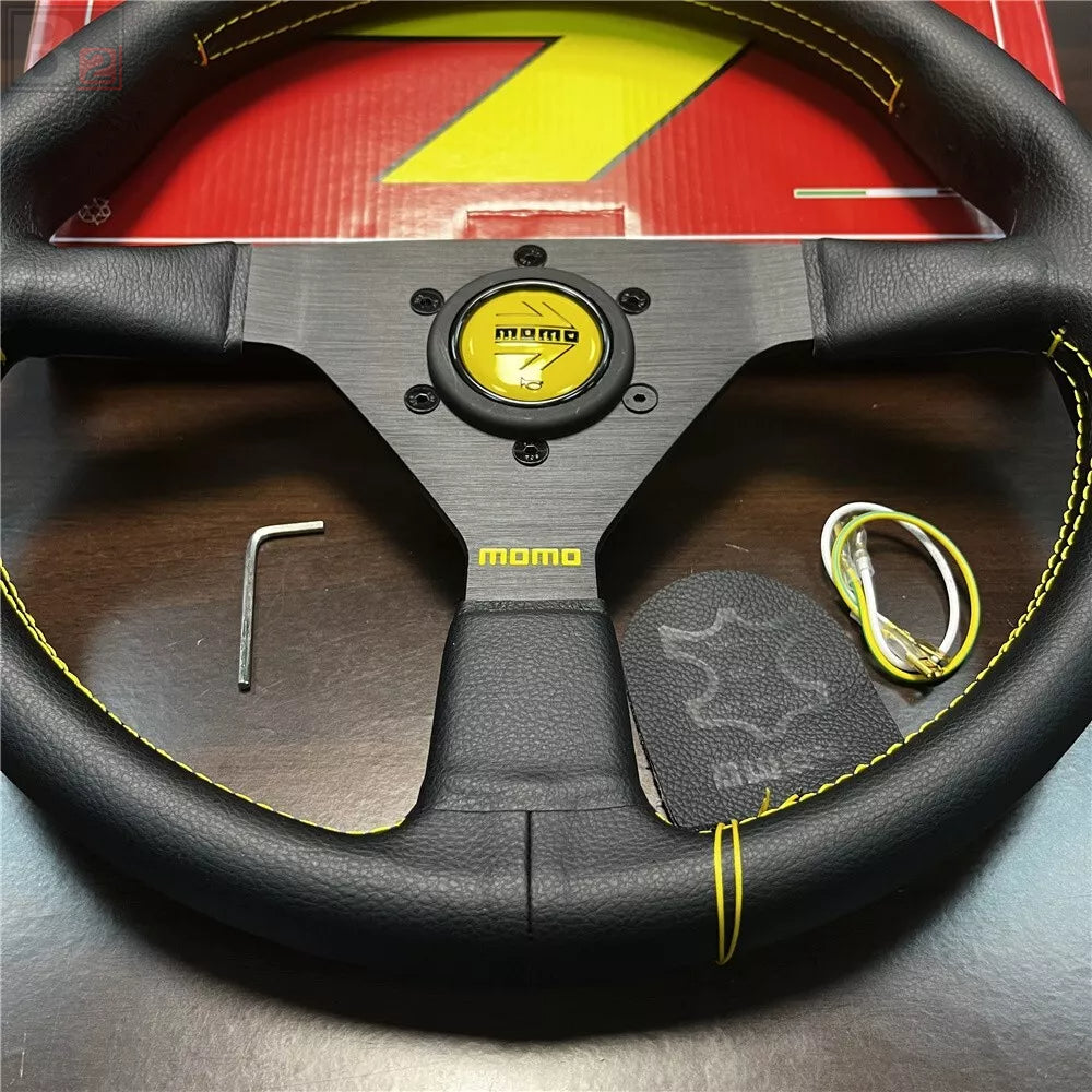 Momo MonteCarlo 350mm Steering Wheel With Yellow Stitching
