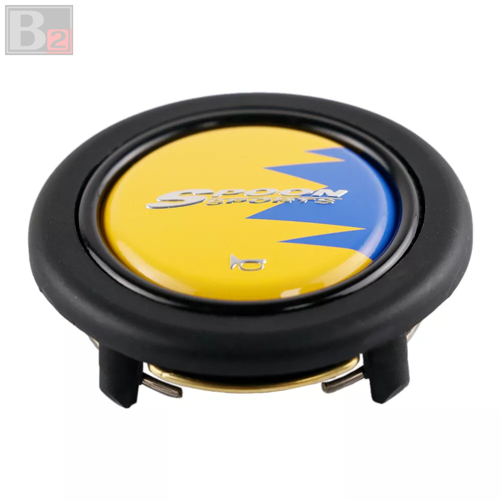 Spoon Horn Button - Blue and Yellow
