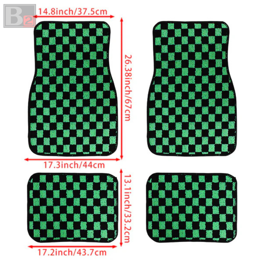 Checkered Floor Mats (Green)