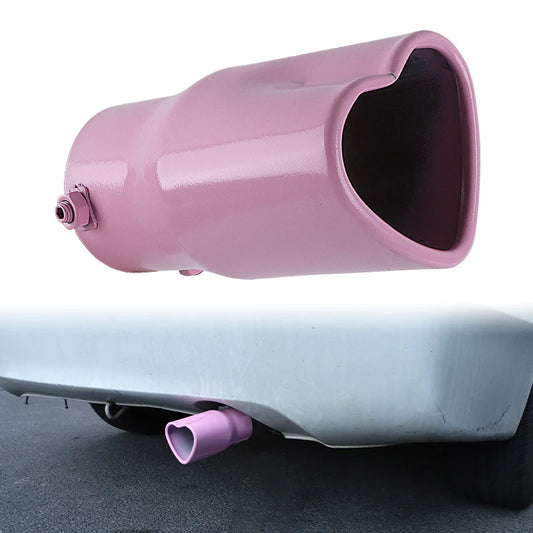 Pink Heart Shaped Stainless Steel Car Exhaust Pipe Muffler Tip Straight