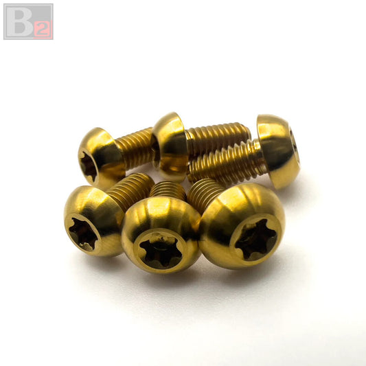 Titanium Round Steering Wheel Bolts - Gold (M5 x 8mm)