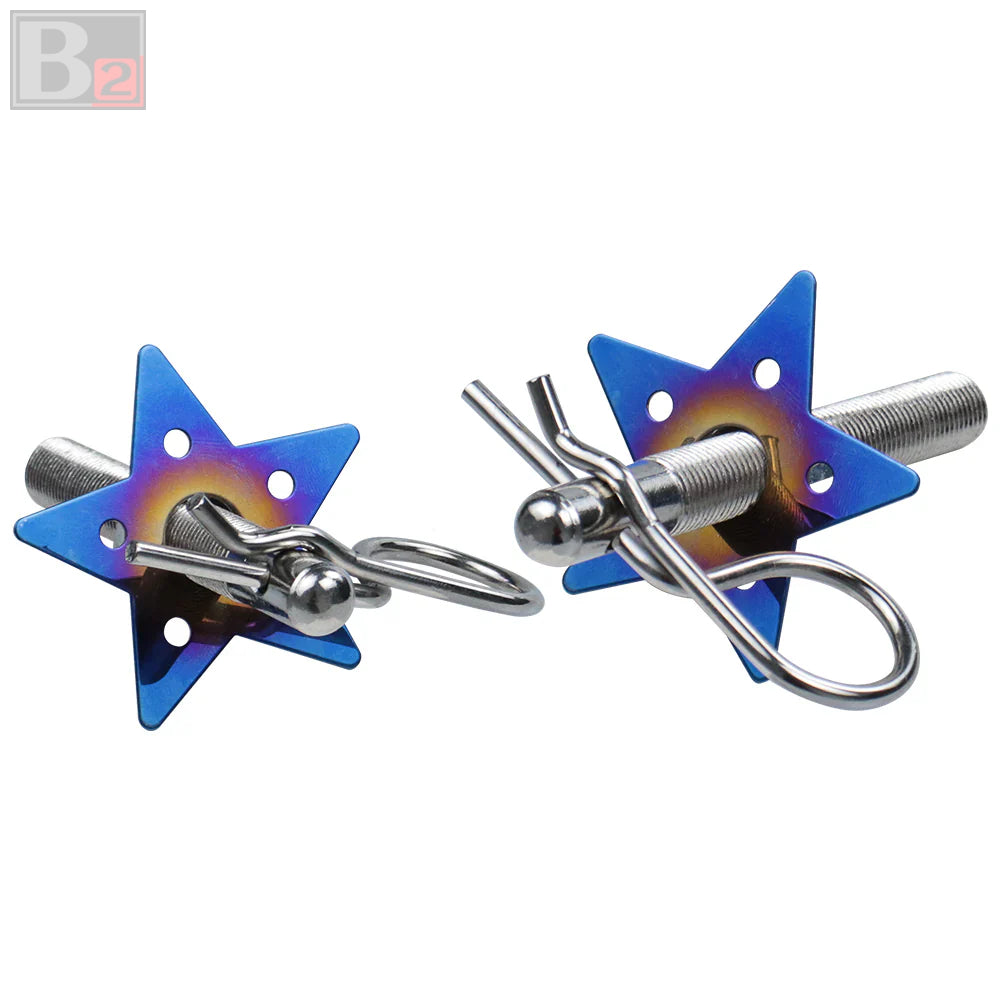 Star Shaped Car Hood Pin Kit Aluminum Alloy Hood Pin Lock